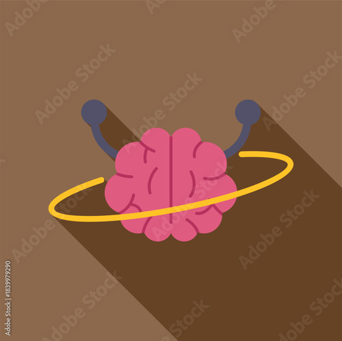 Brain icon with network connections for ai and smart technology concepts