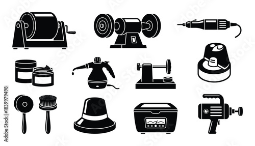 Jewelry tools equipment. Polishing machines, ultrasonic cleaner, steamer. Polishing compounds. Rotary tool
