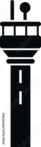 Control tower regulating aviation activity and aircraft movement