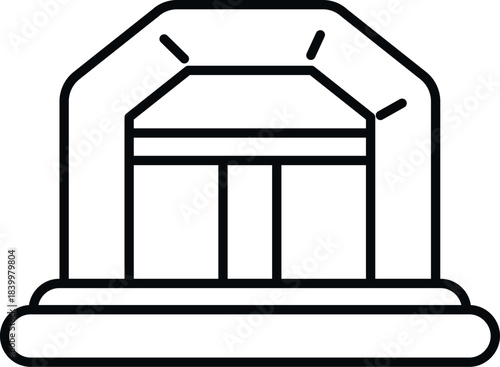 Inflatable raft icon presenting extreme outdoor water sport adventure