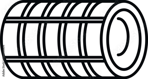 Round hay bale vector icon for farming, livestock feed, and agricultural concepts