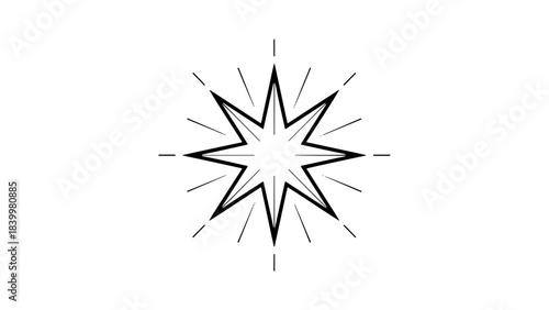 Vector starburst explosion graphic element. Comic pop art boom effect in black and white, isolated on white background.