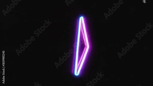 Sharp Neon Arrow With Futuristic Purple-Pink Glow