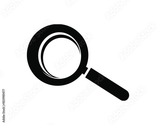 Magnifying glass icon on white background. Search symbol. Find information. Explore tool.