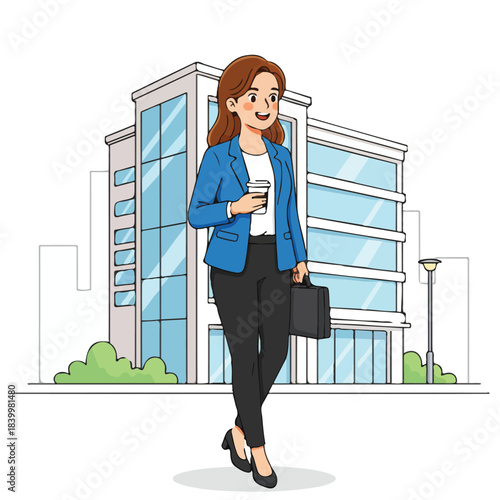 Woman Going to Office – Daily Work Routine