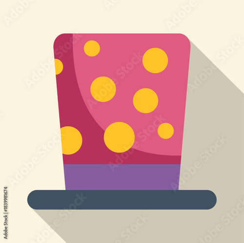 Polka dot top hat celebrating fun event or carnival