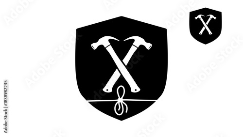 shockproof packaging, black isolated silhouette