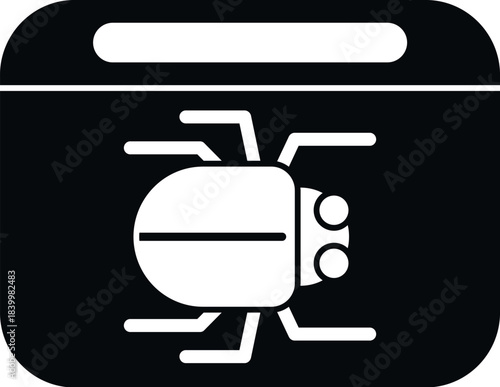 Computer bug icon representing a software error or virus in a system