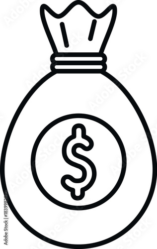 Money bag showing financial wealth and investment concept