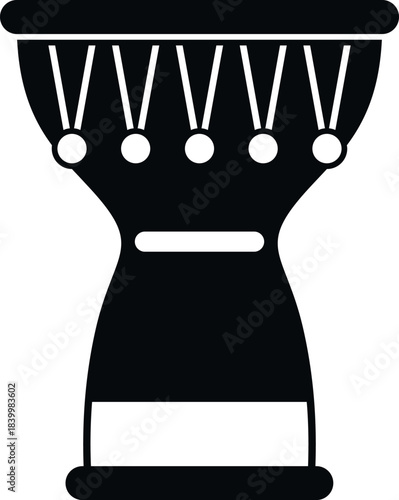 Djembe african drum icon representing percussion, rhythm, and traditional music