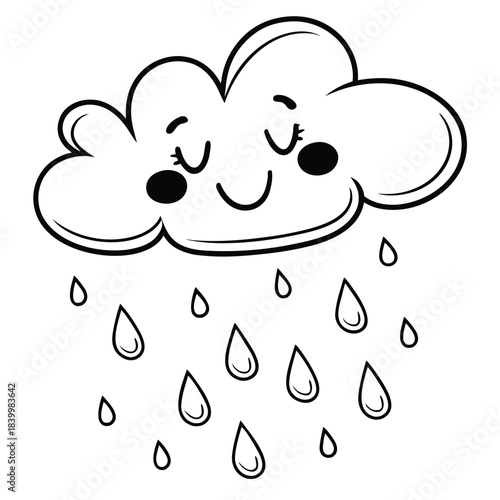 rain cloud with rain drops