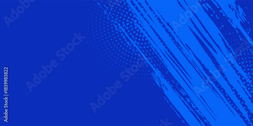 Design blue color pattern gradient grunge texture background. Dots pop art comics sport style picture