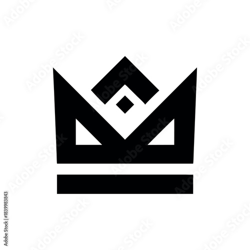 Modern Square Crown Logo for Luxury Branding and High End Identity On white Background Vector illustration