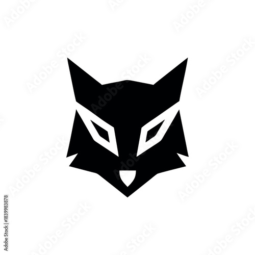Minimal fox head with sharp edges symbol for smart digital branding On white Background Vector illustration