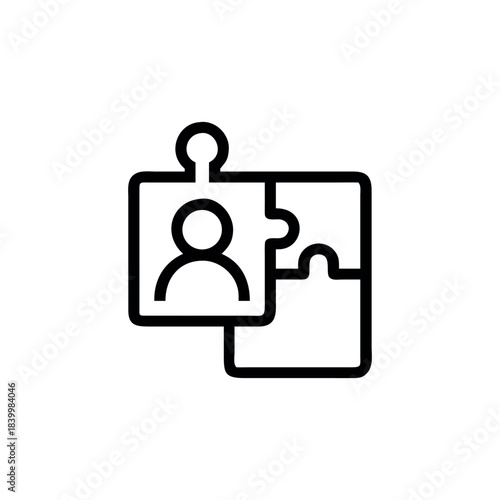 Puzzle piece fitting perfectly symbol for teamwork solution and cooperation branding On white Background Vector illustration