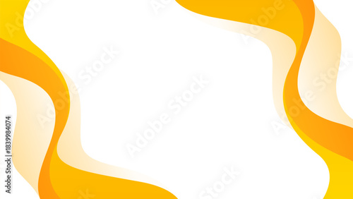 Abstract Orange-yellow and white background with wave shapes, fluid dynamic wallpaper, suitable for templates, sale banners, business ads, events, presentations, web, and pages