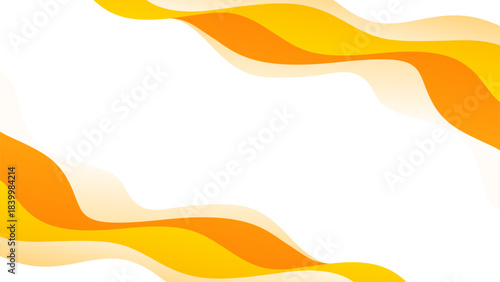 Abstract Orange-yellow and white background with wave shapes, fluid dynamic wallpaper, suitable for templates, sale banners, business ads, events, presentations, web, and pages