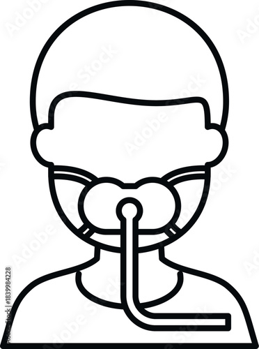 Person wearing a nasal cannula for respiratory support and medical treatment