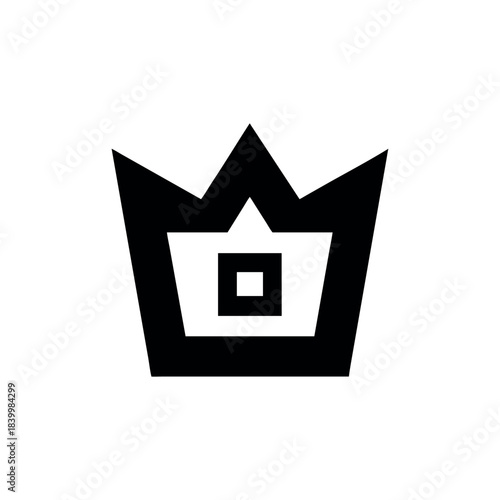 Minimal Crown with Square Edges for Premium Brand and Royal Identity On white Background Vector illustration