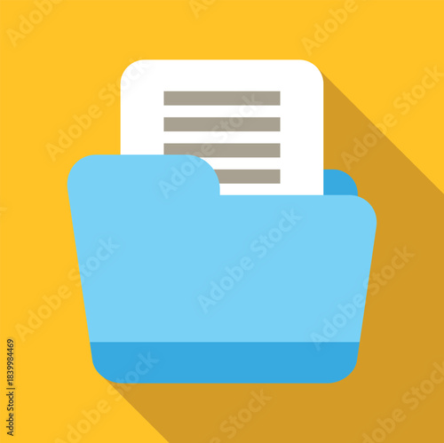 Flat design icon illustrating document management and information storage