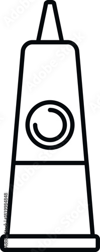 Outline drawing of a glue tube for crafts, stationery, or office supplies