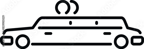 Luxury limousine transportation for a wedding ceremony, featuring rings on the roof