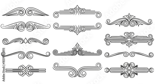 Elegant decorative ornamental dividers and borders for professional design projects and vintage style layouts