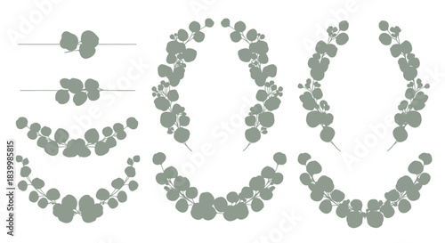 Elegant eucalyptus branches and decorative borders create a natural, sophisticated aesthetic perfect for branding and design projects