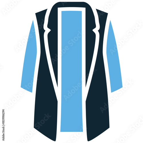 Trench coat icon vector for classic fashion and sophisticated outerwear. Symbolizes elegance, protection, and timeless style. Ideal for luxury retail or vintage themes.
