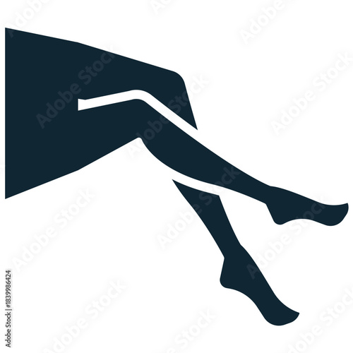 Tights icon vector for hosiery retail and dance or fitness apparel. Symbolizes smooth fit, flexibility, and layered fashion. Ideal for legwear or workout themes.