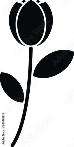 Tulip flower silhouette icon representing spring nature