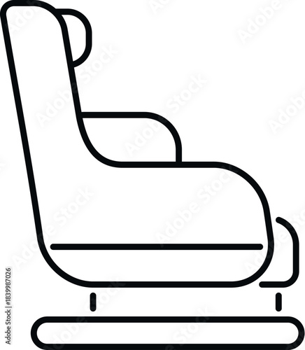 Simple outline of a massage chair providing relaxation and well being