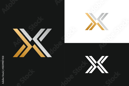 Letter X minimalist modern elegant logo design vector
