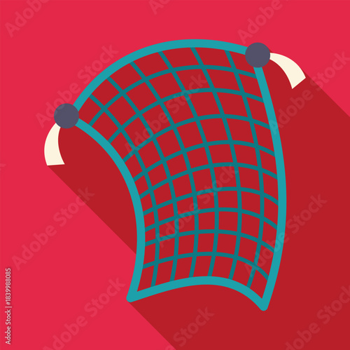 Fishing net flat design vector illustrating trapping objects concept