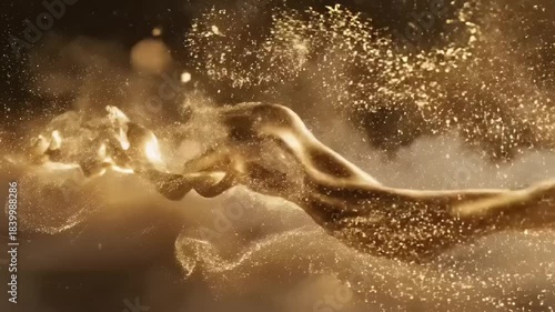 Wallpaper Mural Ethereal golden waves of light and texture flowing through a misty background, creating a surreal atmosphere Torontodigital.ca