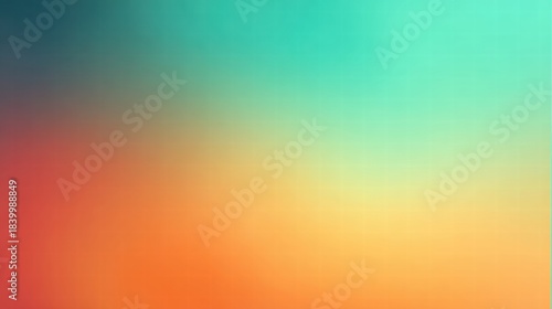 Vibrant orange teal white psychedelic grainy gradient color flow wave on black background, music cover dance party poster design