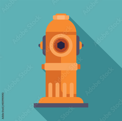 Orange fire hydrant vector illustration representing emergency and protection
