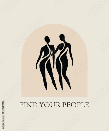 Abstract Female Figures Poster Minimalist Body Positivity and Empowerment Wall Art