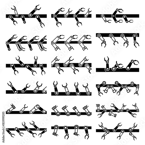 Automation arms on a conveyor belt showcase efficient manufacturing, ideal for illustrating robotics, industry 4.0, and innovative technology solutions