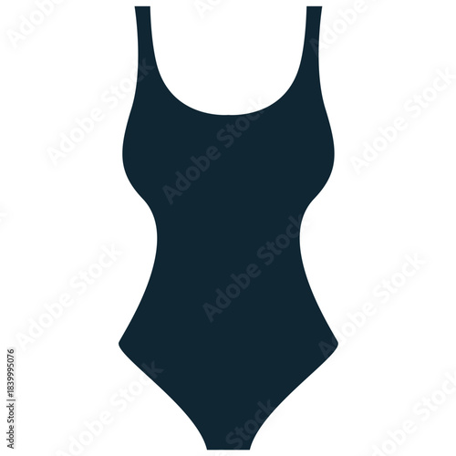 Swimsuit icon vector for beachwear, vacation, and summer apparel. Symbolizes swimming, leisure, and water activities. Ideal for travel or resort wear retail.
