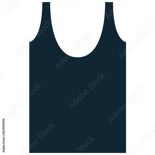 Singlet shirt icon vector for basic undergarments and athletic wear. Symbolizes simplicity, comfort, and fitness apparel. Ideal for gym clothing or casual basics.