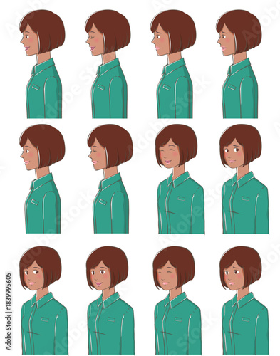 横顔と斜め顔の女性