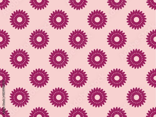 SEAMLESS PATTERN Vector – Magenta Floral Burst Motif | Retro Pink Repeat Design for Wallpaper, Fabric, Stationery & Prints