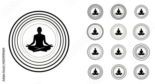 Find inner peace and balance with serene meditation silhouette art, perfect for wellness brands and mindfulness projects