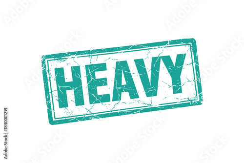 Weight warning stamp. Heavy label. Grunge texture. Handling instruction mark.