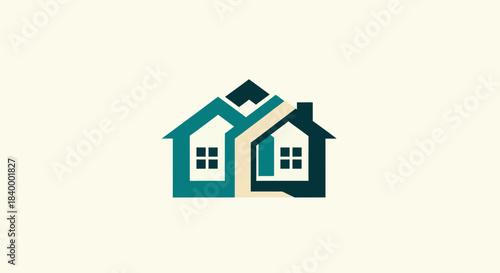 Wallpaper Mural Abstract Geometric House Logo Design Showcasing Real Estate, Architecture, and Property Torontodigital.ca