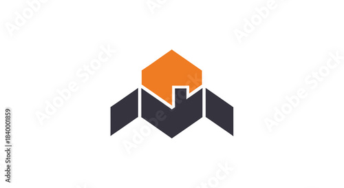 Abstract Geometric House Logo Design With Modern And Minimalist Aesthetic Appeal