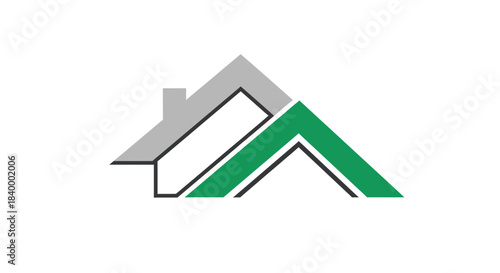 Abstract Geometric House Roof Illustration Featuring Contemporary Design And Sustainable Concepts