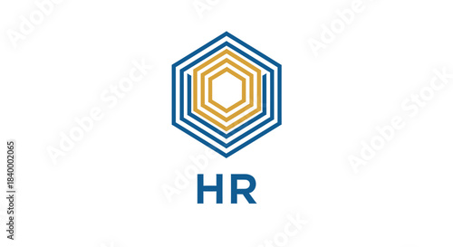 Abstract Geometric HR Logo Design with Modern Aesthetic and Professional Branding