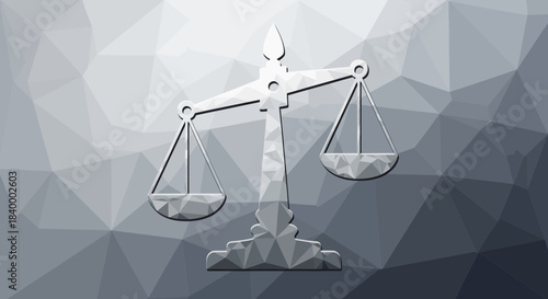 Abstract Geometric Illustration Of Justice Scales, Equilibrium, And Legal Design